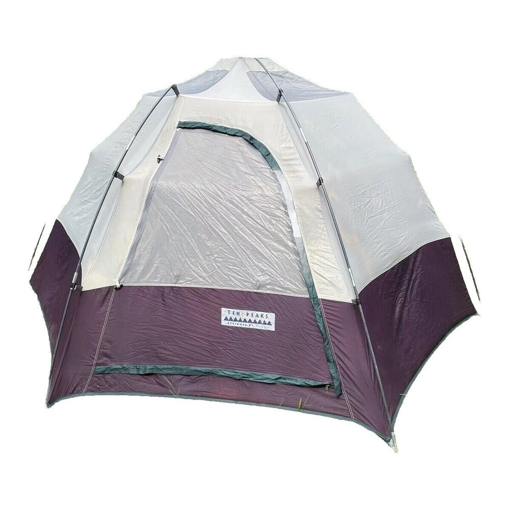 Ten Peaks By Quest HEXAGON Dome Tent w/ Rain Fly Purple Camping Vintage 90s Y2K